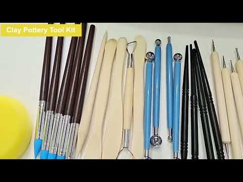 25 PCS/Set Carved Knife Silicone Pen Clay Pottery Tool Kit - YouTube Video