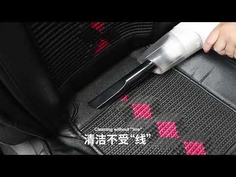 Portable Handheld USB Charging Car Vacuum Cleaner, Color: Wired White - YouTube Video