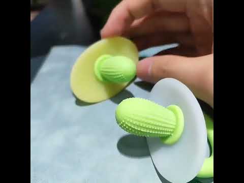 Silicone Cactus Teether Baby Anti Teething Sticks Toys(Green And Pink) - YouTube Video