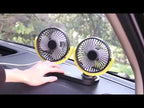 Rundong R-8037 USB Portable High Wind Car Dual-Head Fan Quiet Desk Fan For Office & Desktop(Grey Yellow) - YouTube Video