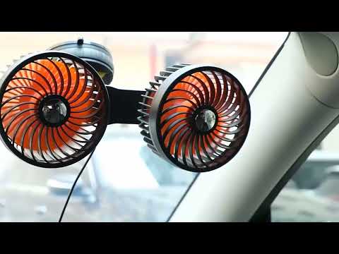 F6026 Large Suction Cup Vehicle-Mounted Double-Head Fan, Model: USB - YouTube Video