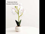 Decorative Landscaping Round Pot Three Flowers Phalaenopsis Bonsai Simulation Potted Plants(Purple) - YouTube Video