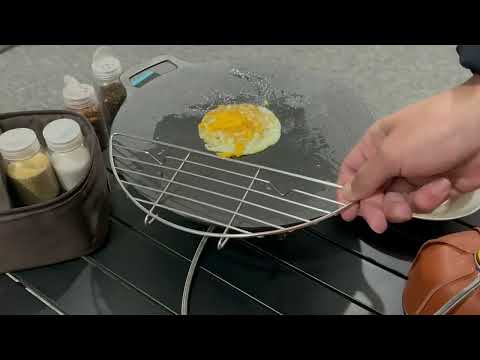 304 Stainless Steel Camping BBQ Frying Pan Steaming Rack, Size: 26x8.5cm - YouTube Video