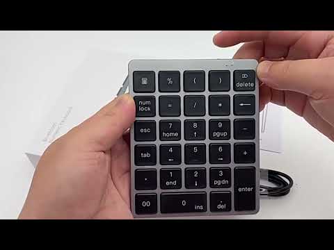 KN-980 28 Keys Portable Wireless Digital Quiet Keypad Computer External Digital Password Keypad(Gray) - YouTube Video