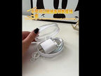 2pcs Data Cable Charger Transparent Storage Pouch Portable Earphone Storage Case With Keychain(White+Black) - YouTube Video