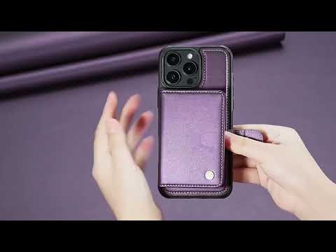 JEEHOOD J09 RFID Magnetic Buckle Card Bag(Purple) - YouTube Video