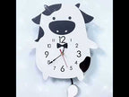 Creative Home Office Bedroom Decoration Cow Swing Acrylic Wall Clock (Red) - YouTube Video