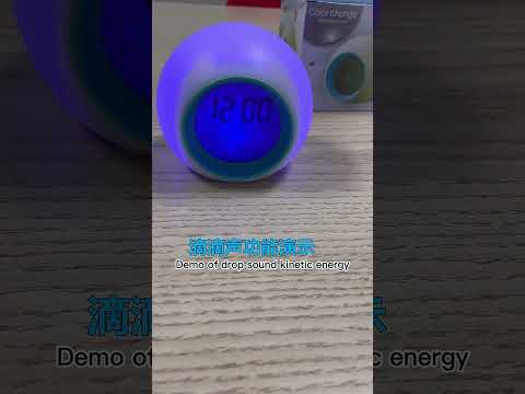 Round Color Light Gradient Alarm Clock Perpetual Calendar Clock - YouTube Video