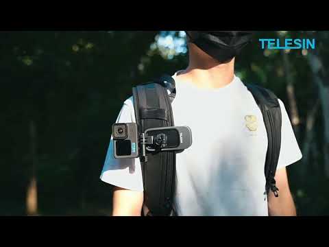 TELESIN 360 Degree Rotation Magnetic Backpack Clip Clamp Mount For Action Camera - YouTube Video