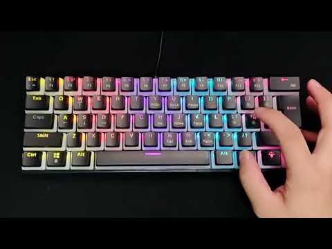 HXSJ L700 Wired RGB Mechanical Keyboard 61 Pudding Key Caps(Black) - YouTube Video