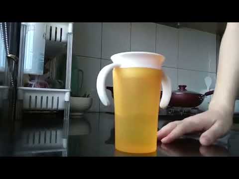 360 Degrees Rotated Baby Learning Drinking Cup With Double Handle Flip(Green) - YouTube Video