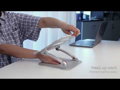 R-JUST Lifting Adjustable Laptop Stand(Silver) - YouTube Video