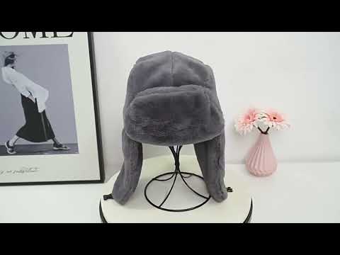 Winter Outdoor Pure Color Plush Warm Ear Cap Flight Cap, Hat Size:One Size(Black) - YouTube Video