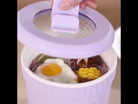 Multifunctional Electric Cooker One-piece Home Small Electric Cooker(US Plug Rose Red) - YouTube Video