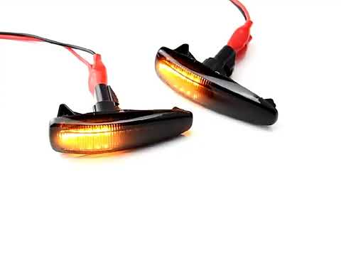 2pcs For Mitsubishi Lancer 2008-2018 Car Dynamic LED Fender Side Light (Transparent Black) - YouTube Video