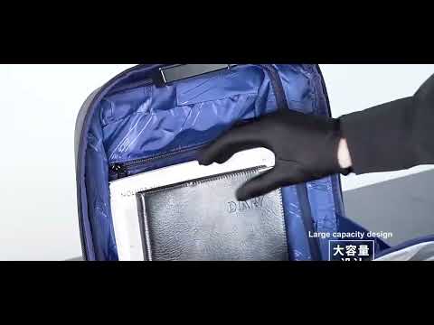 Bopai 61-122579 Large Capacity Hard Shell Password Lock Waterproof Business Laptop Backpack(Grey) - YouTube Video
