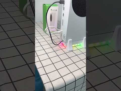 For XBOX Series S Console Base Cooling Fan Built-in LED Light Strip(White) - YouTube Video