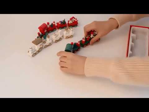 Christmas Dinner Table Decoration, Wooden Trains Children Kindergarten Christmas Decoration Ornaments Gifts (Red) - YouTube Video