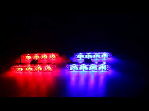 4 in 1 Car 12LEDs Grille Flash Lights Warning Lights with Wireless Remote Control, Color:Red - YouTube Video