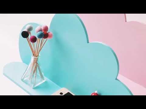 Wood Cloud Racks Partition Shelf Decorative Photography Props(Pink) - YouTube Video