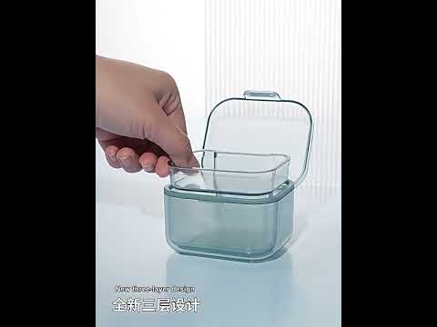 3-layer Denture Case Invisible Orthodontic Retainer Storage Box Drainage Layered Braces Cleaning Box(Blue) - YouTube Video