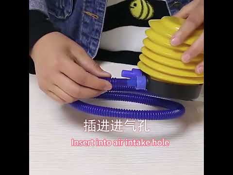 Portable Plastic Foot Air Pump / Hand-press Below Pump for Inflatable Product(Yellow) - YouTube Video