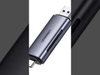UGREEN CM185 Type-C & USB 3.0 SD TF Dual Slot Card Reader - YouTube Video