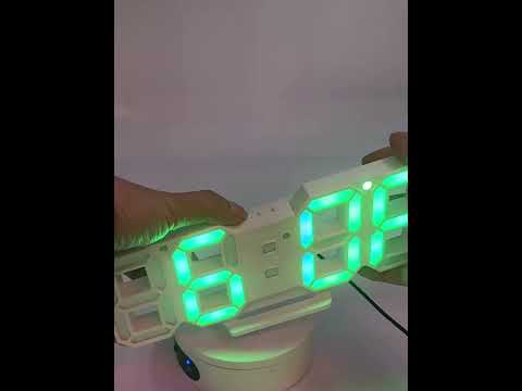 DS-3638B Creative 3D Stereoscopic Design Alarm Clock, LED Digital Electronic Clock(White) - YouTube Video