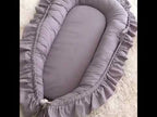 Lace Cotton Baby Uterus Bionic Bed Portable Newborn Bed Mat(Gray) - YouTube Video