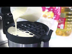 1200W  Commercial Waffle Maker Stainless Steel Rotatable Waffle Machine EU Plug - YouTube Video