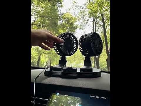 5V USB Port Car Dual-head Fan Circulation Fan(White) - YouTube Video