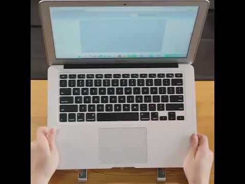 Oatsbasf 03040 Metal Mini Notebook Stand Aluminum Alloy Computer Cooling Folding Bracket(Grey) - YouTube Video