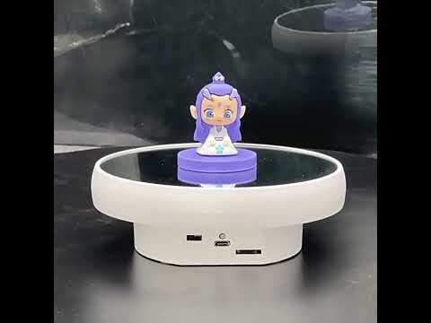 Multi-Purpose Mirror Electric Rotating Disc Battery / USB Powered Photography Live Display Stand, Size: 32cm(White) - YouTube Video