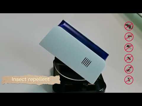 Electromagnetic Wave Frequency-conversion Double Waves Multi-function Mosquito Repellent Ultrasonic Pest Repeller(White) - YouTube Video