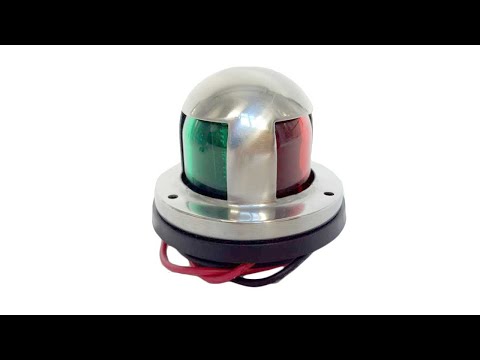 4W 12V IP65 Waterproof Stainless Steel Two-color Marine Signal Light Red and Green LED Lights - YouTube Video