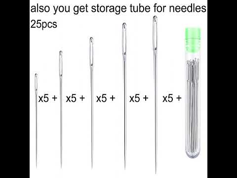 Big Eye Stainless Steel Embroidery Sewing Needle Tool Set - YouTube Video