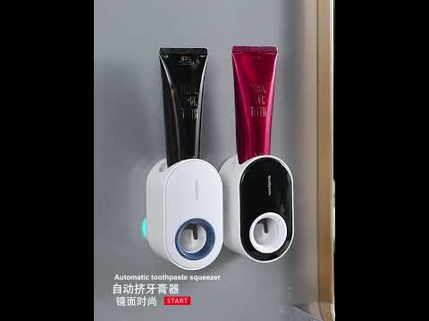 Automatic Toothpaste Squeezing Wall-mounted Toothpaste Rack(White+Ocean Blue) - YouTube Video