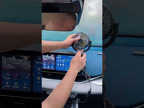 Car Three-way Folding Screen Corner Fan(Black White) - YouTube Video