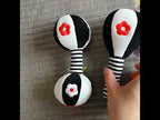 TOLOLO 1 Pair Baby Vision Training Early Educational Toy Newborn Chasing Black And White Sand Hammer Dumbbell Baby Rattle(  T168263-2) - YouTube Video