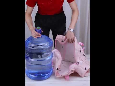 Travel Waterproof Foldable Storage Hand Luggage Bag(Navy Blue Geometry) - YouTube Video