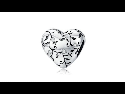 S925 Sterling Silver Heart-shaped Retro Pattern Loose Beads DIY Bracelet Jewelry Accessories - YouTube Video