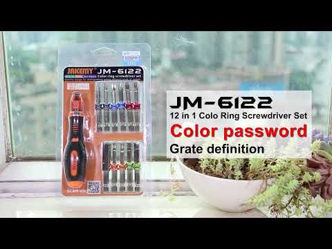 JAKEMY JM-6122 12 in 1 Color Ring Screwdriver Set - YouTube Video