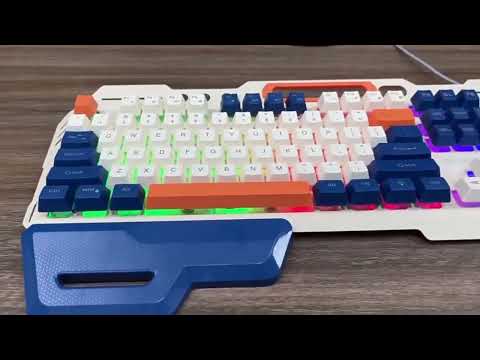 XUNSVFOX K90 Mechanical Feeling Metal Keyboard Gaming Computer Wired Keyboard(Siren Blue) - YouTube Video