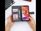 For iPhone Duo Magnetic Buckle Rhombus Texture Leather Phone Case(Red) - YouTube Video