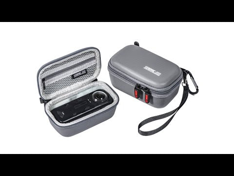 For Insta360 X5 / X4 STARTRC Camera Carry Case with Carabiner & Strap (Grey) - YouTube Video