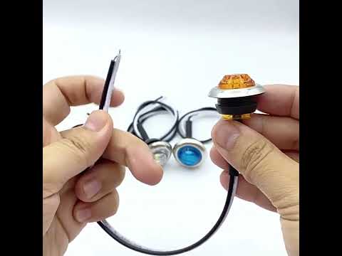 10 PCS MK-118 3/4 inch Metal Frame Car / Truck 3LEDs Side Marker Indicator Lights Bulb Lamp (Blue Light) - YouTube Video