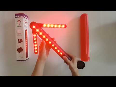 JT01 Rechargeable Traffic Safety Arrow Signal Light Warning Light Bar (Red Light) - YouTube Video