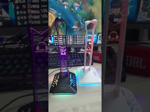 Dual USB RGB Color Changing Gaming Headset Stand(Black) - YouTube Video