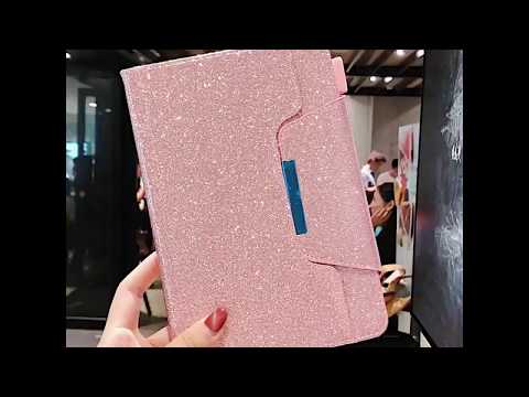 For iPad 10.2 2021 / 2020 / 2019 Glitter Powder Horizontal Flip Leather Case with Holder & Card Slot & Photo Frame & Wallet(Pink) - YouTube Video