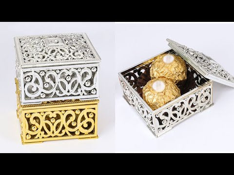 12 PCS Mini Candy Box Openwork Pattern Square Gift Box, Size:6x6x3.2cm(Glod) - YouTube Video